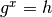 g^x = h